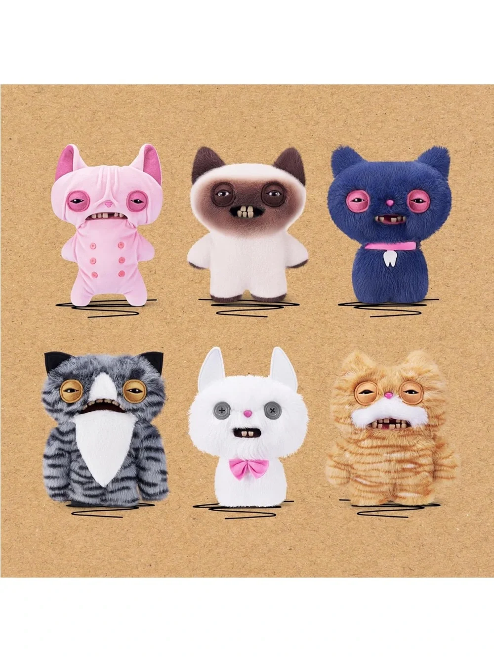 Zuru YAWPER Alley Cats Fuggler Cute Furry Character Plush in Cream and Brown
